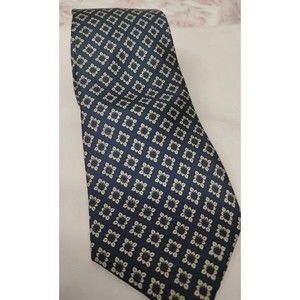 Trissardi Navy Blue Diamond Flower Necktie Milan